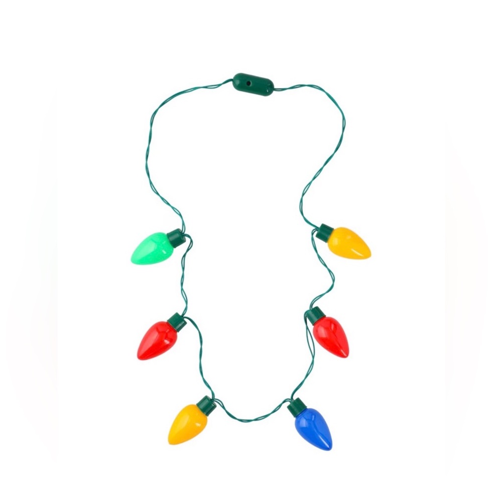LED Christmas Light Bulb Necklace Colorful Flashing Holiday Party Lights